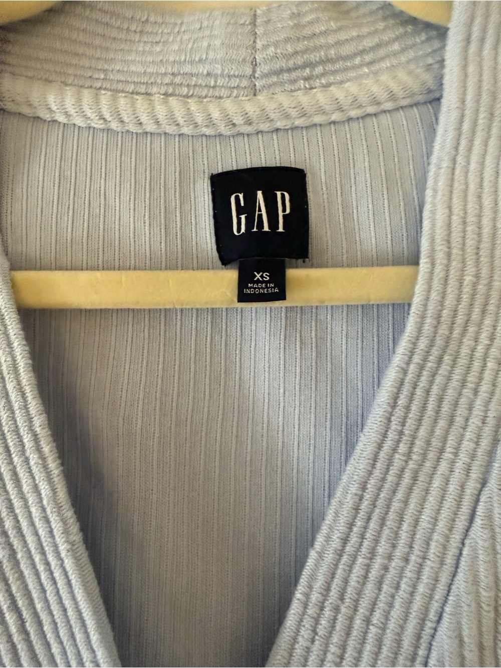 GAP Light Blue Cropped Ribbed Button-Up Cardigan - Picture 3 of 3